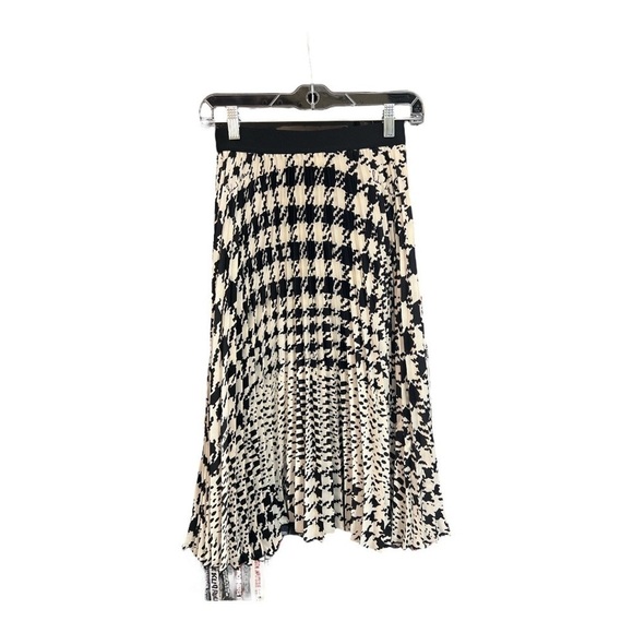 Richard Allen x H&M Dogtooth Pleated Midi Skirt Size 4 RG1 - Picture 2 of 3